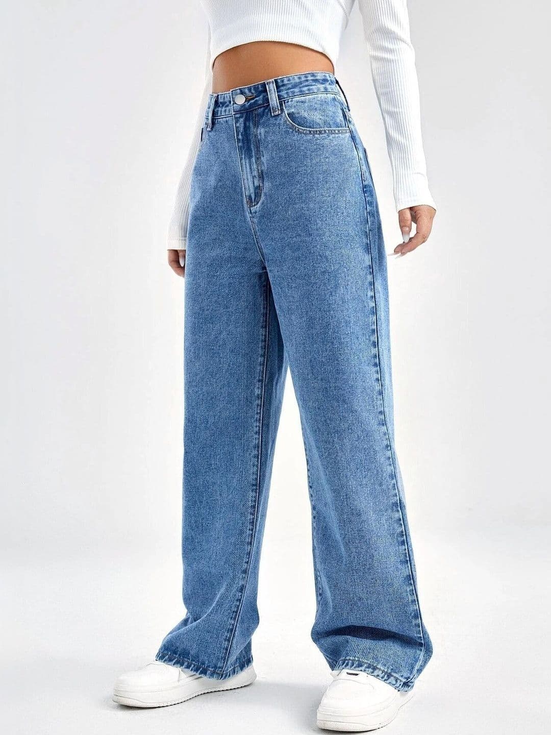 DENIMLOOK Women Flared High-Rise Light Fade Jeans thumbnail 3