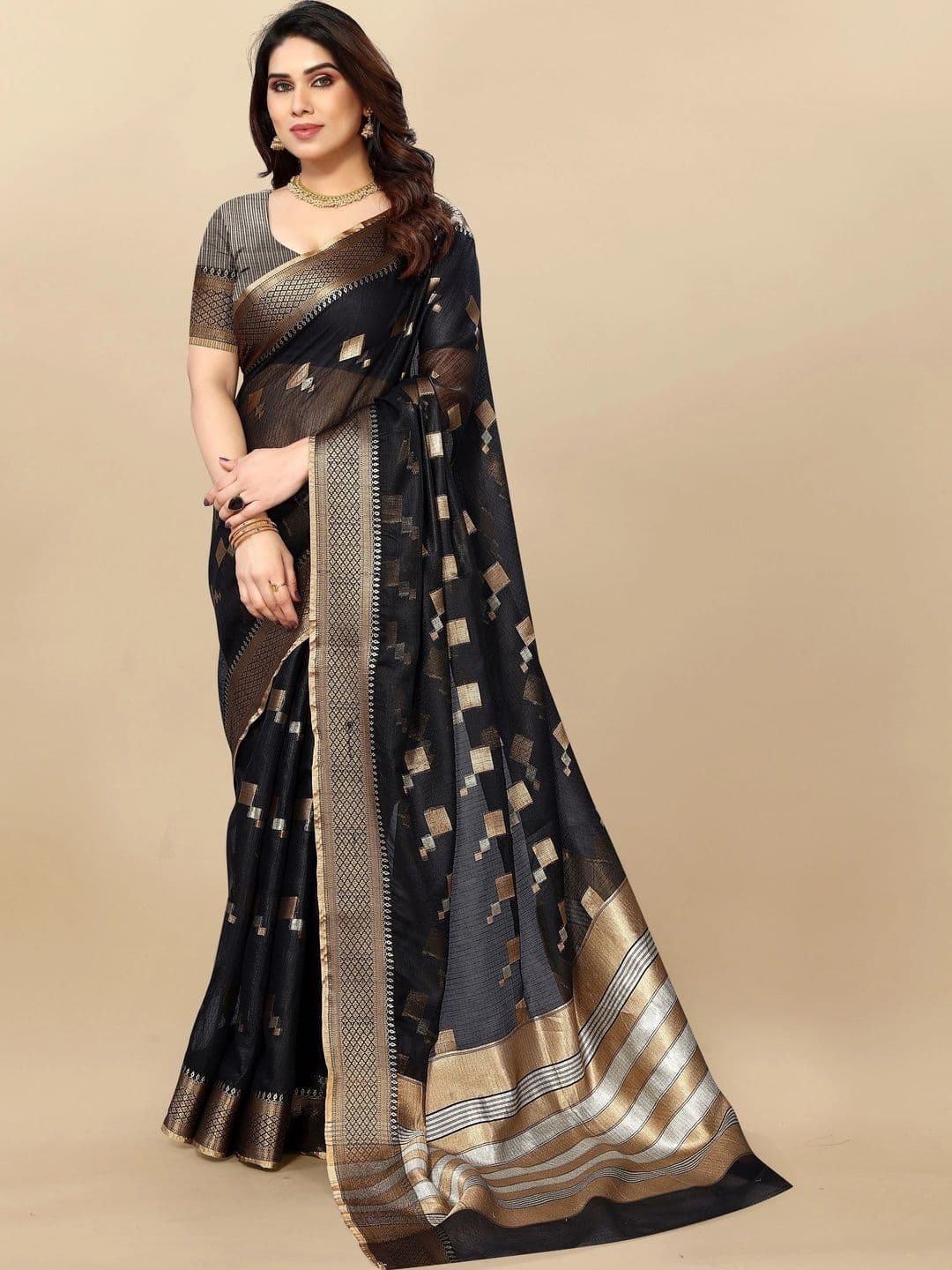 Sangria Women Woven Design Zari Designer Kota Saree - view 1