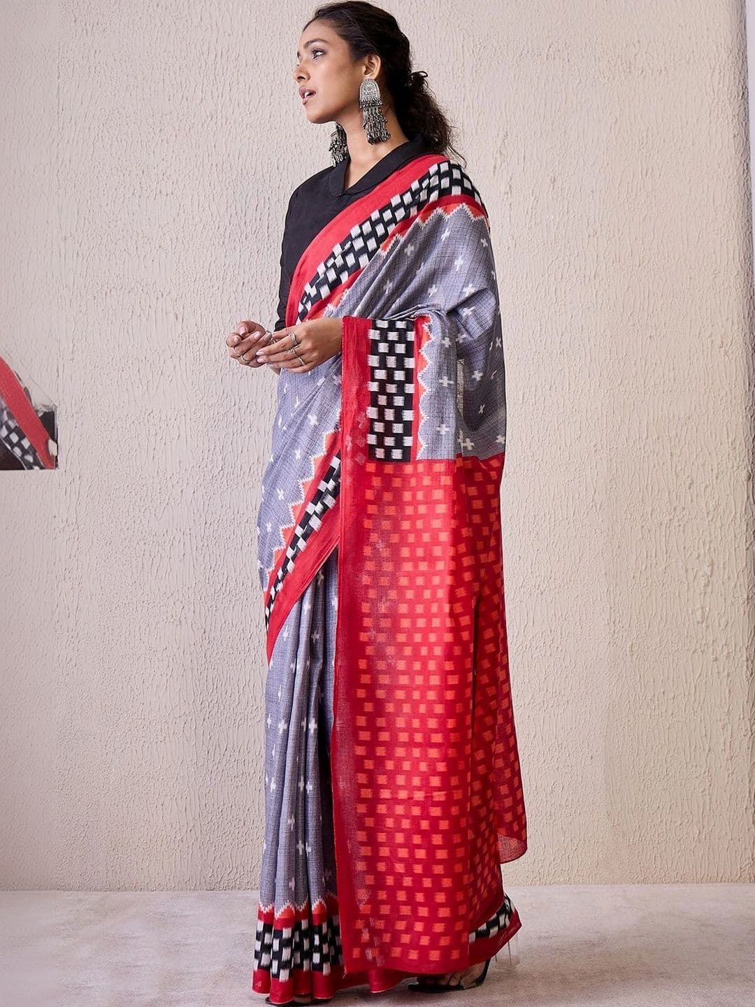 Sangria Designer Khadi Saree thumbnail 5