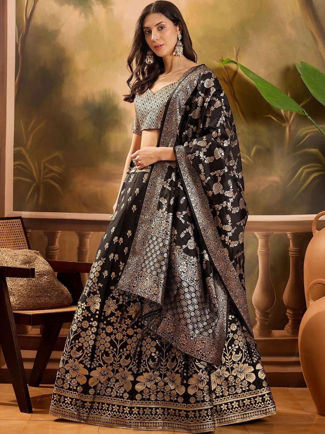 Mitera Semi-Stitched Lehenga & Unstitched Blouse With Dupatta - view 1
