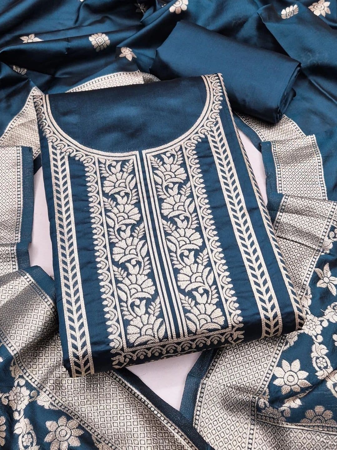 Dhaaga Ghar Art Silk Unstitched Dress Material thumbnail 2