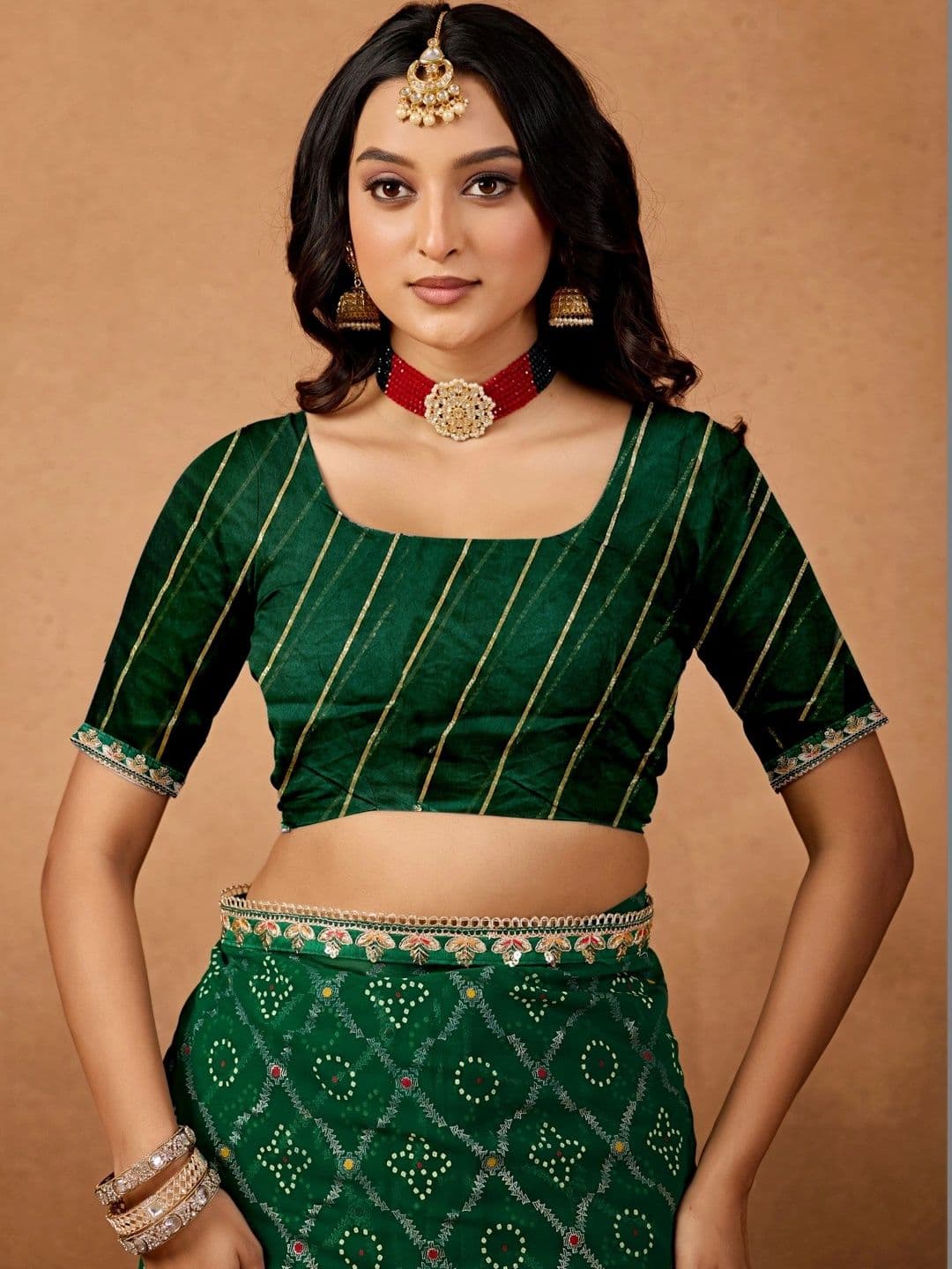 all about you Bandhani Zari Poly Georgette Designer Bandhani Saree thumbnail 2