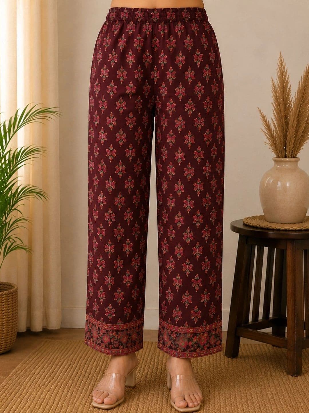 Sangria Women Ethnic Motifs Printed Regular Pure Cotton Kurta with Palazzos & With Dupatta thumbnail 5