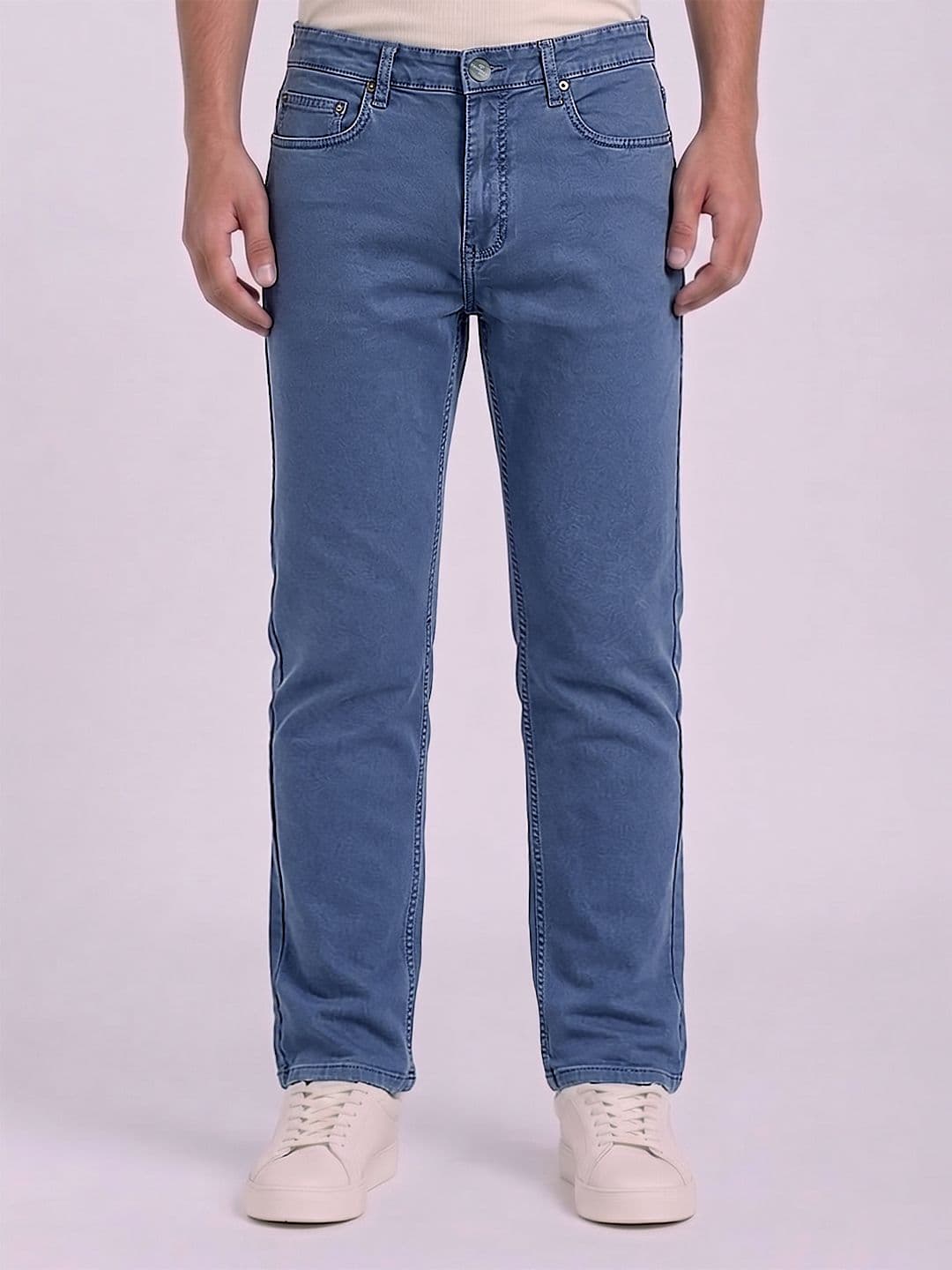 THUNDER JEANS Men Regular Fit Mid-Rise Stretchable Jeans thumbnail 3