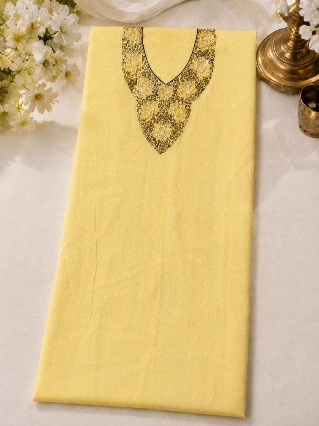 Krishna Tanna Embroidered Silk Crepe Unstitched Dress Material thumbnail 2