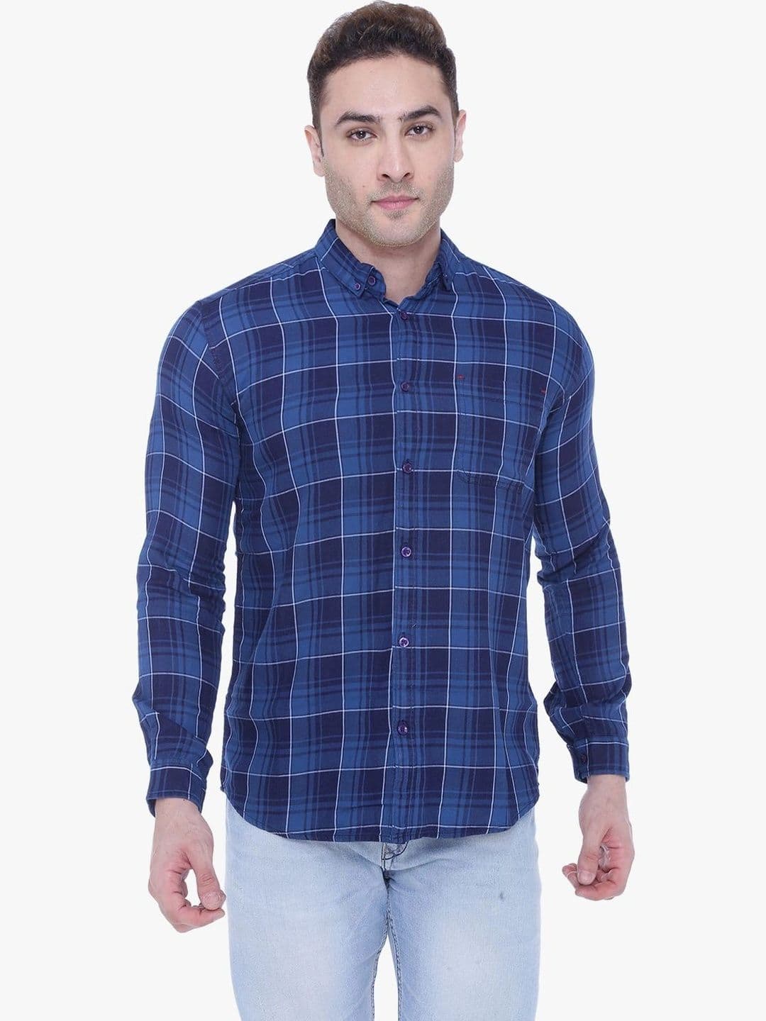 Kuons Men Classic Tartan Checks Checked Casual Shirt - view 1