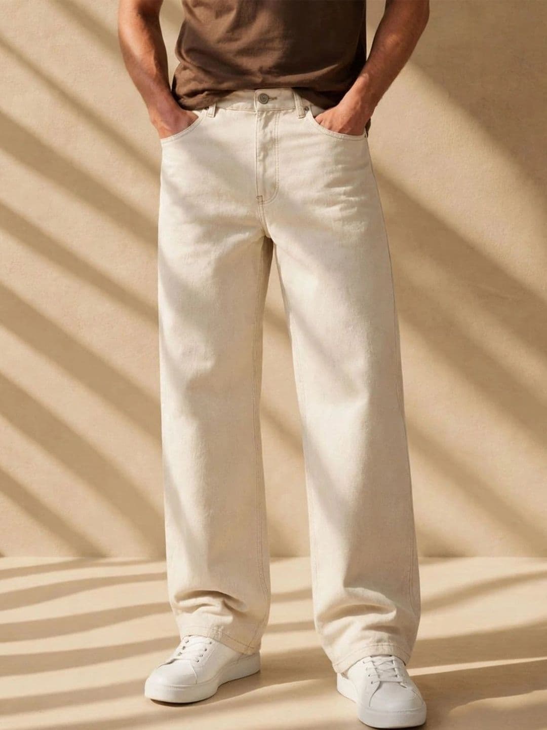 HERE&NOW Men's Light Wash Denim Wide-Leg Jeans - view 1