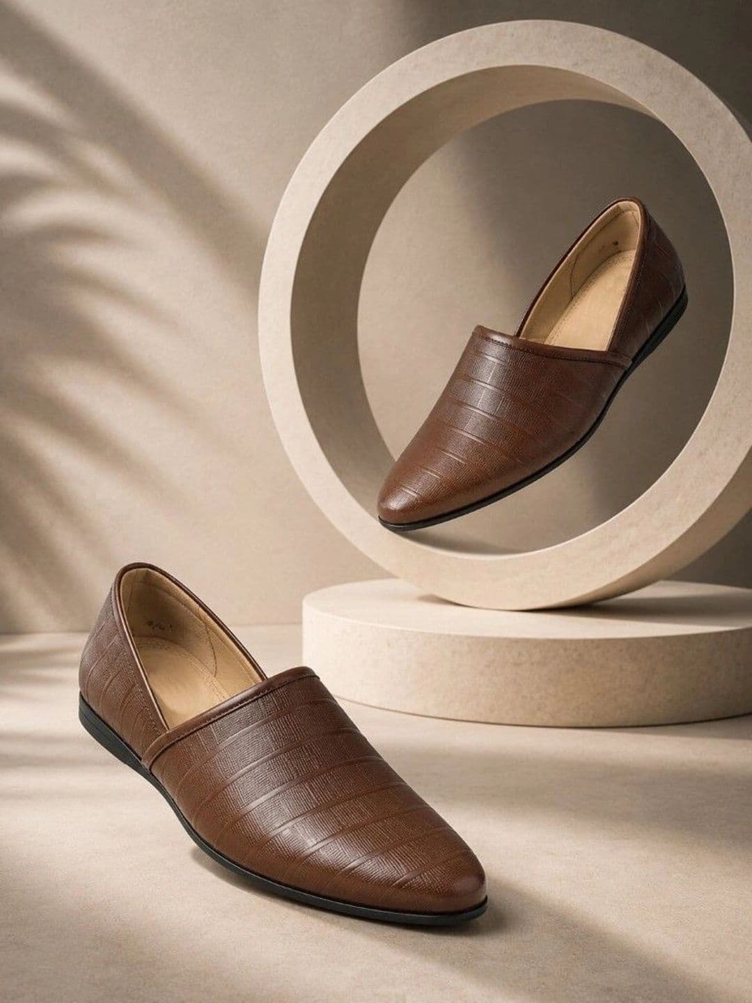 House of Pataudi Men Textured Mojaris - view 1