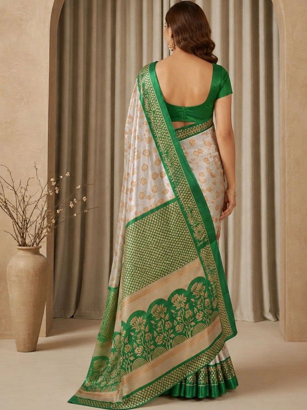 RegalDrapes Ethnic Motifs Zari Saree thumbnail 2
