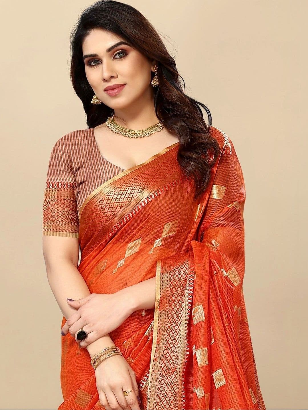 Sangria Women Woven Design Zari Designer Kota Saree thumbnail 2