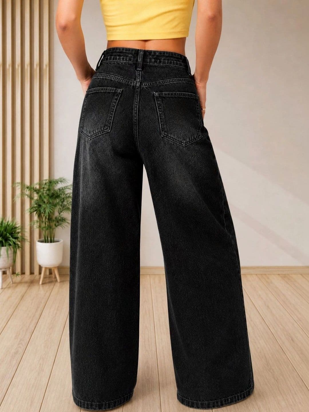 DressBerry Women Comfort Wide Leg High-Rise Light Fade Stretchable Jeans thumbnail 5