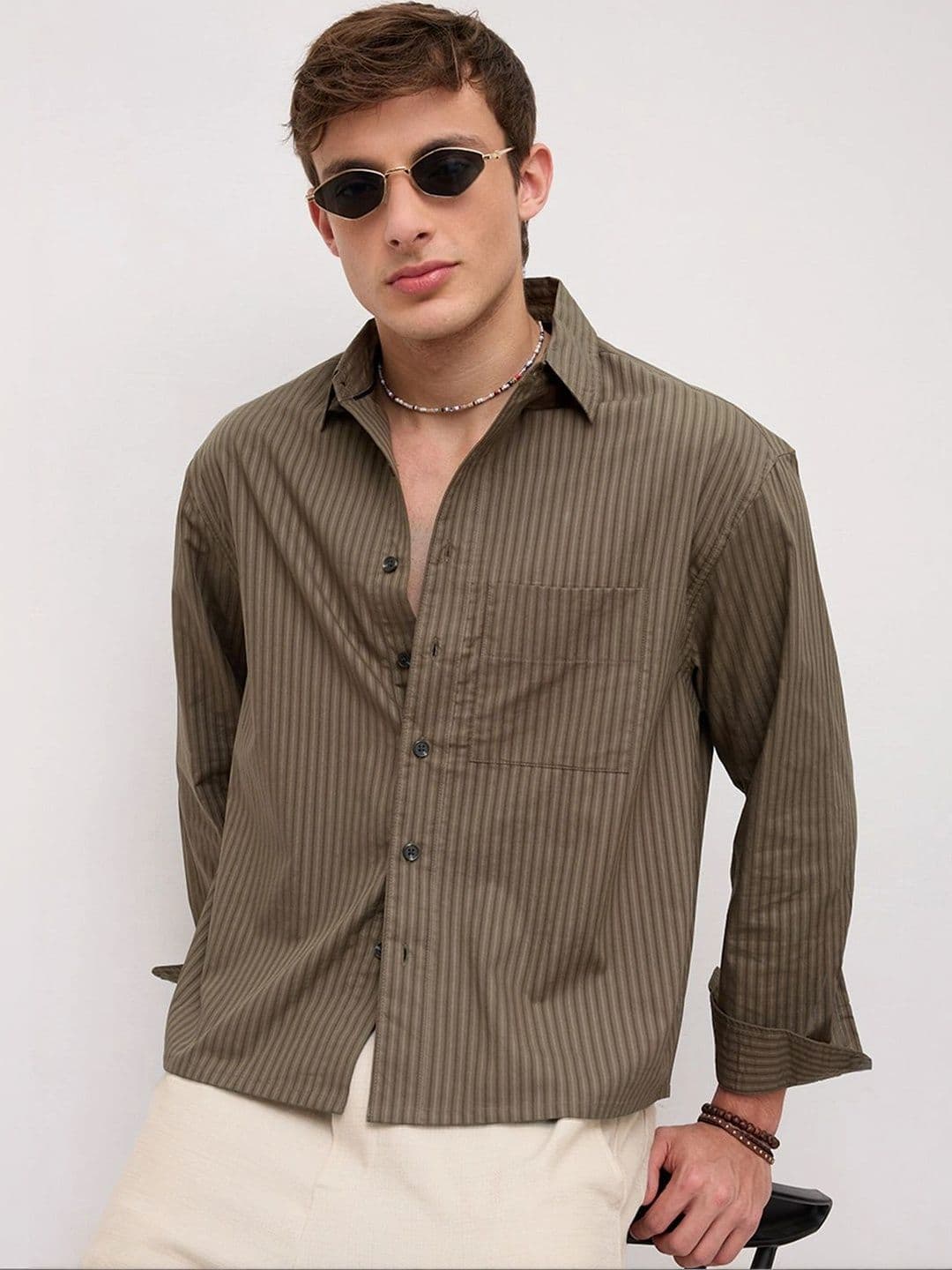 VASTRADO Men Classic Boxy Striped Casual Shirt thumbnail 6