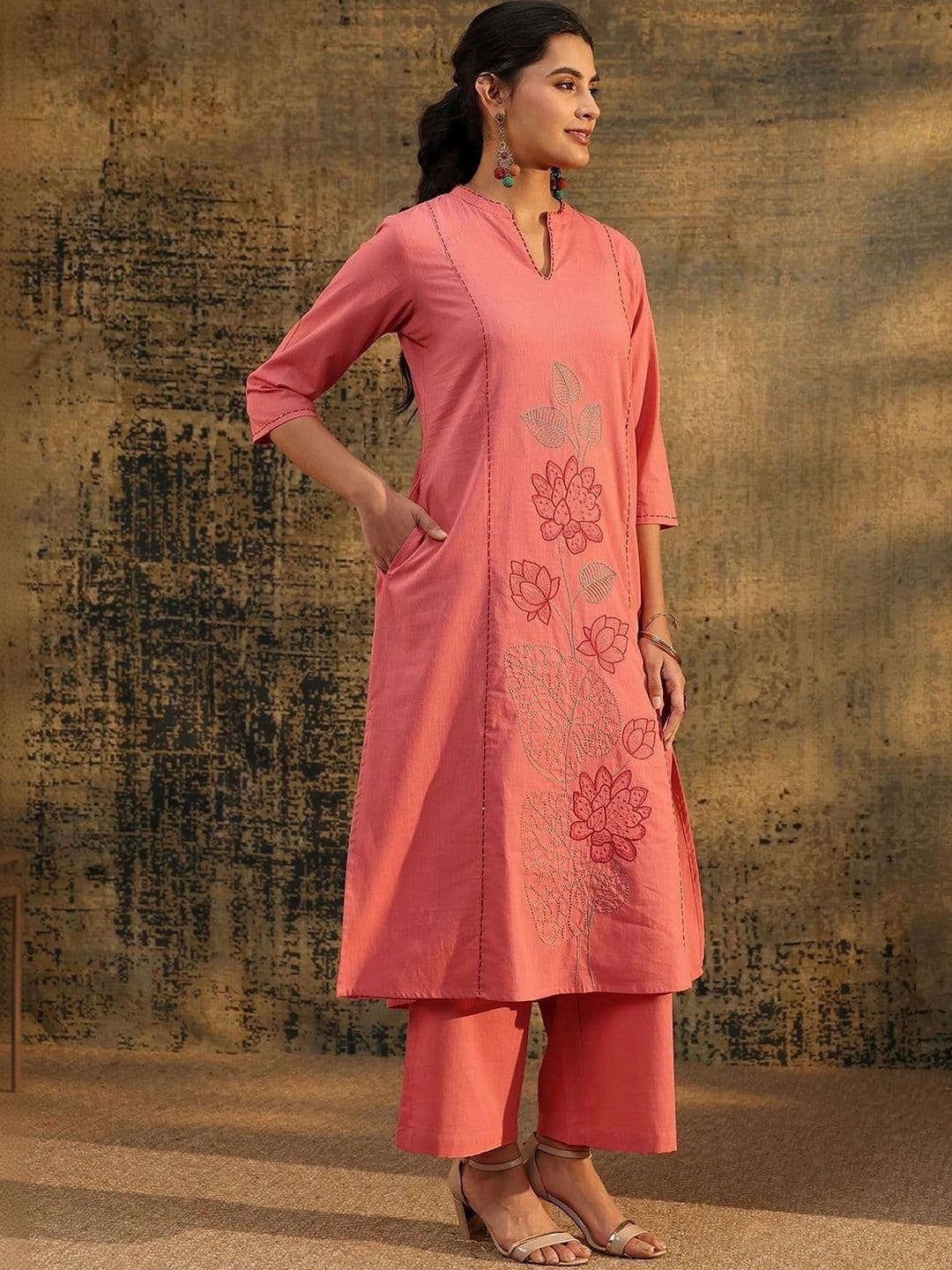 Libas Embroidered Tunic with Palazzos thumbnail 6