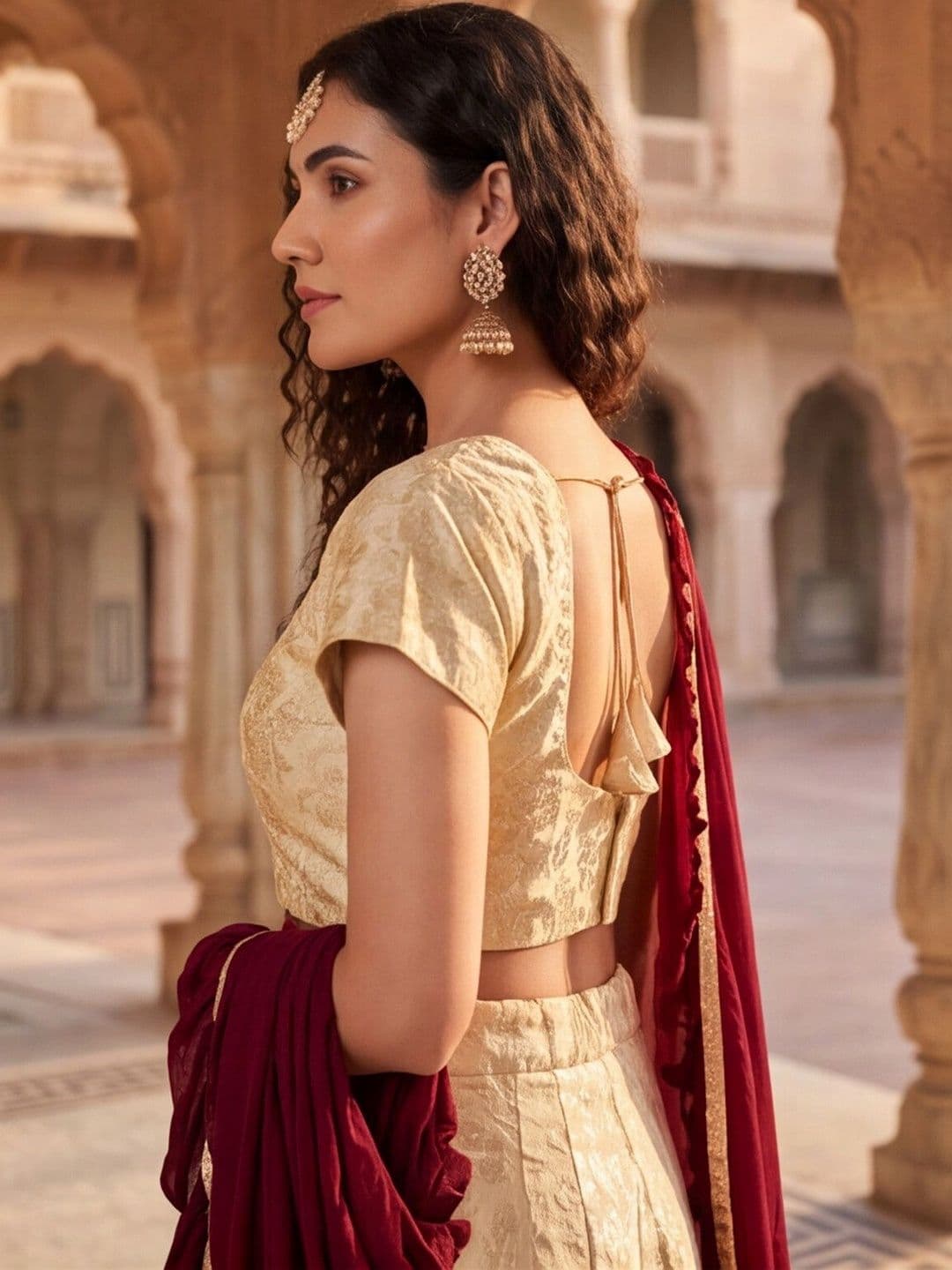 Anouk Rustic Semi-Stitched Lehenga & Unstitched Blouse With Dupatta thumbnail 3