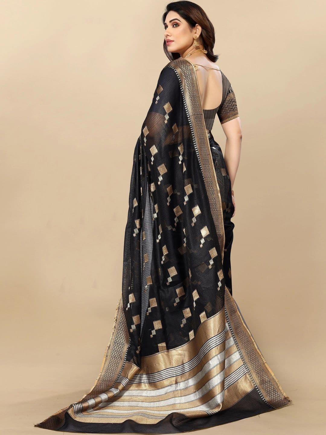 Sangria Women Woven Design Zari Designer Kota Saree thumbnail 3