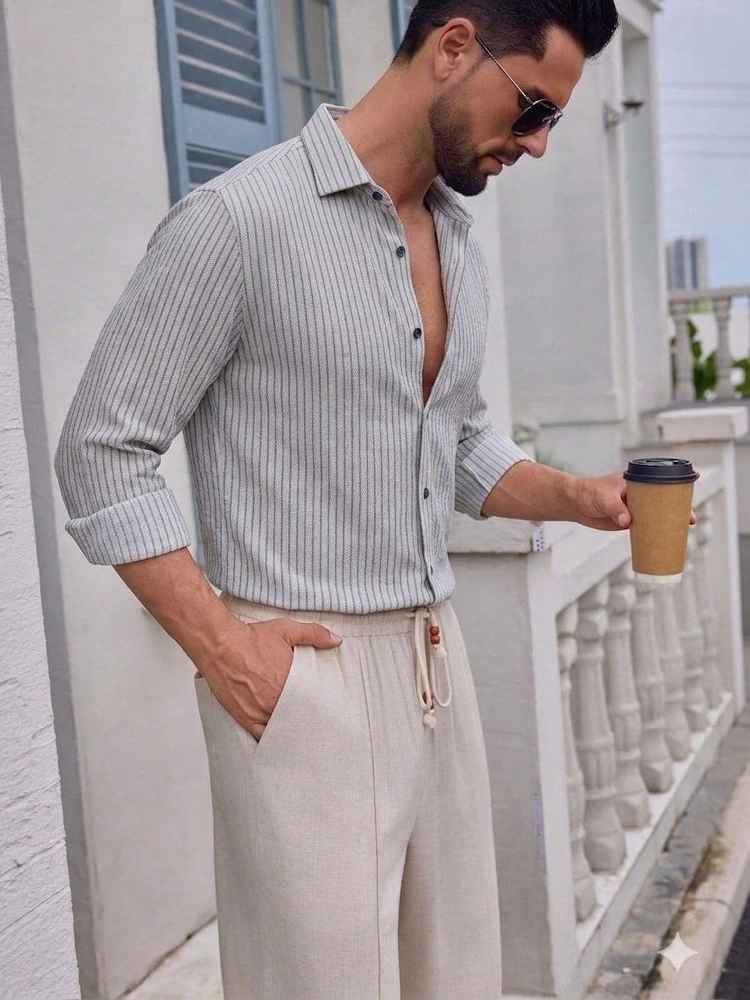 QUINTON Men Classic Striped Casual Shirt thumbnail 4