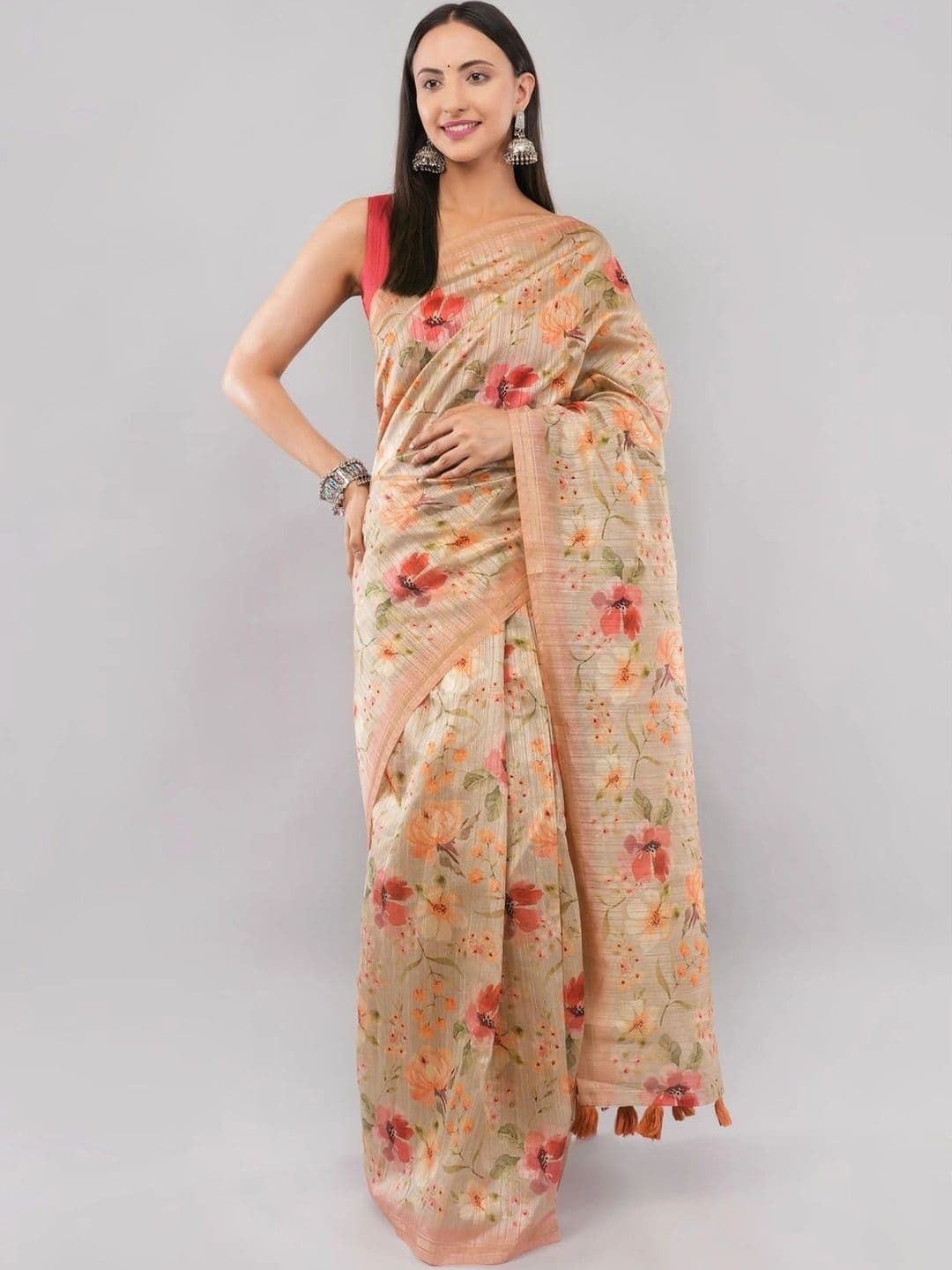 SAMANTHA Women Floral Zari Silk Cotton Saree - view 1