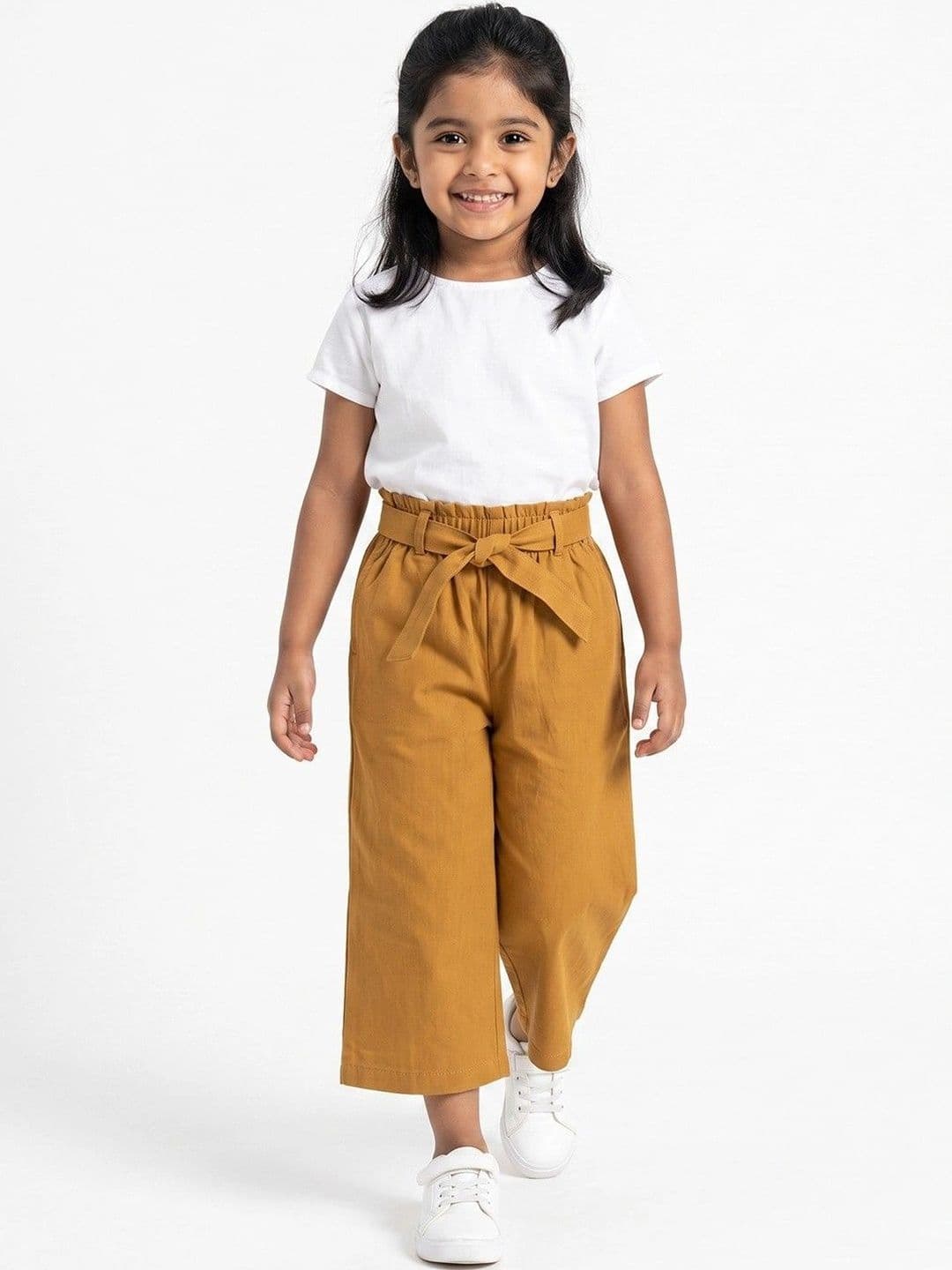 makemyfab Girls Linen Cropped Palazzos - view 1