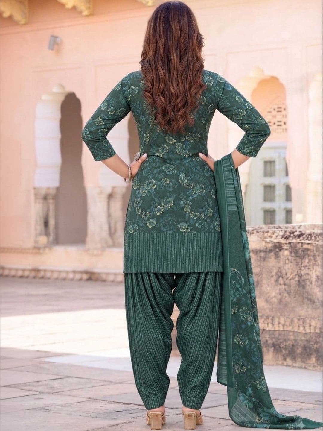 shree jeenmata collection Printed Pure Cotton Unstitched Dress Material thumbnail 4