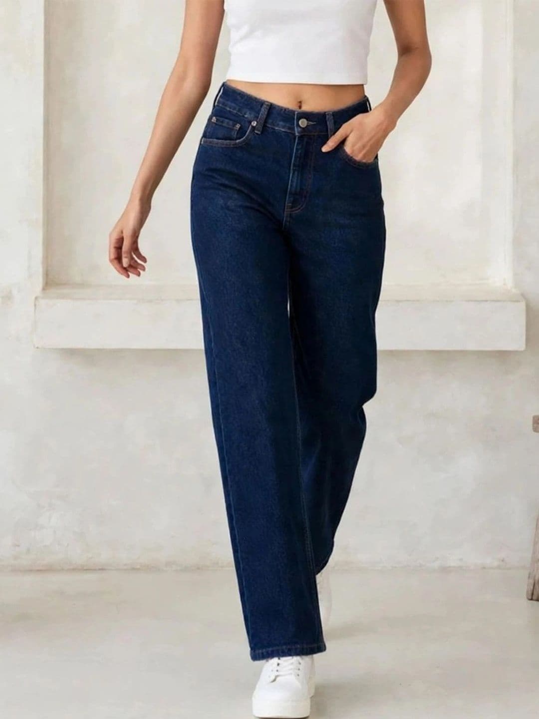 Mast & Harbour Women Classic Regular Fit Mid-Rise Stretchable Jeans - view 1