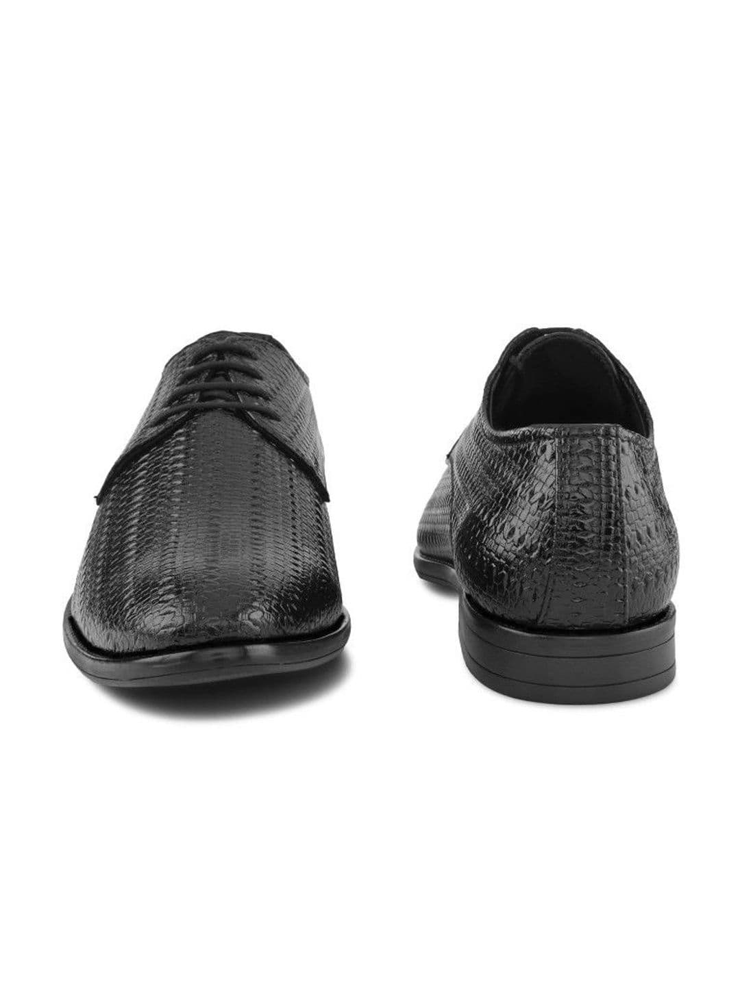 House of Pataudi Men Textured Synthetic Leather Pointed Toe Lace-Ups Derbys Formal Shoes thumbnail 5