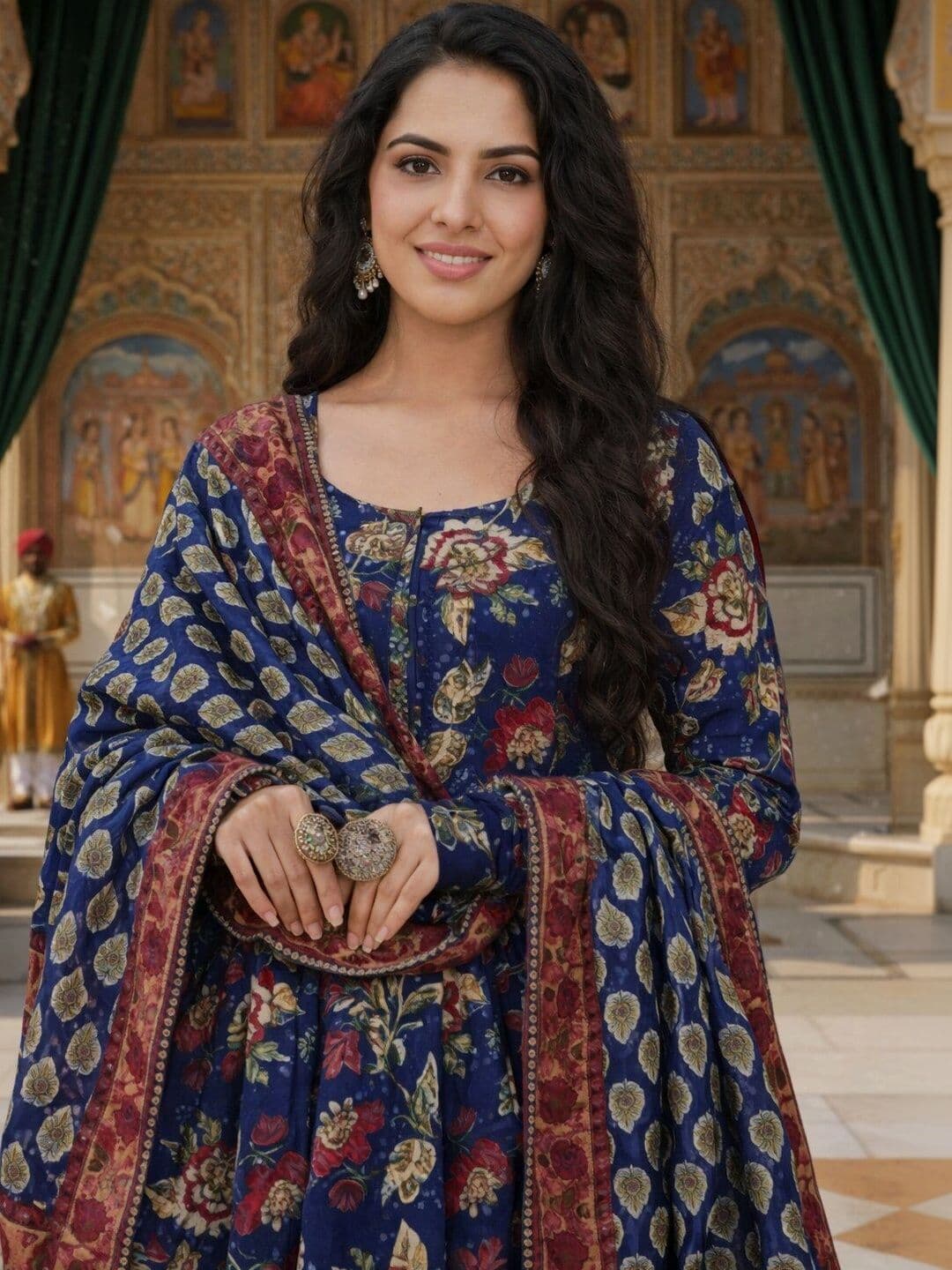 Chhipa Prints Women Floral Printed Regular Kurta with Trousers & With Dupatta thumbnail 6