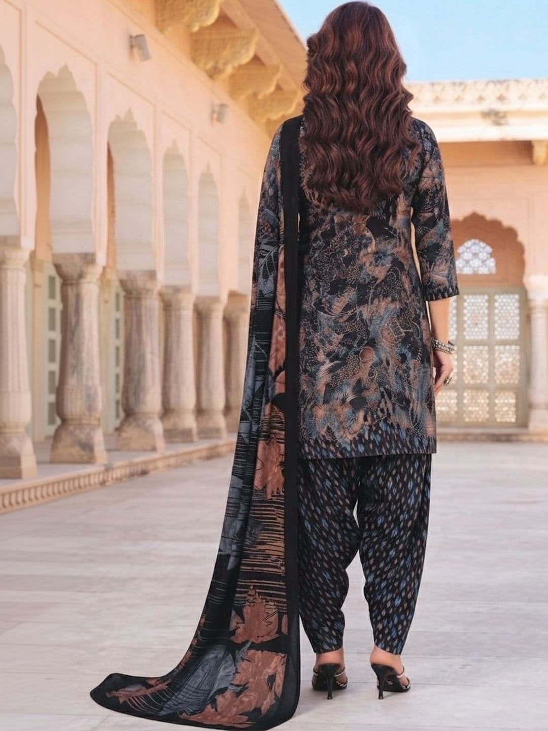 shree jeenmata collection Women Printed Pure Cotton Unstitched Dress Material thumbnail 2