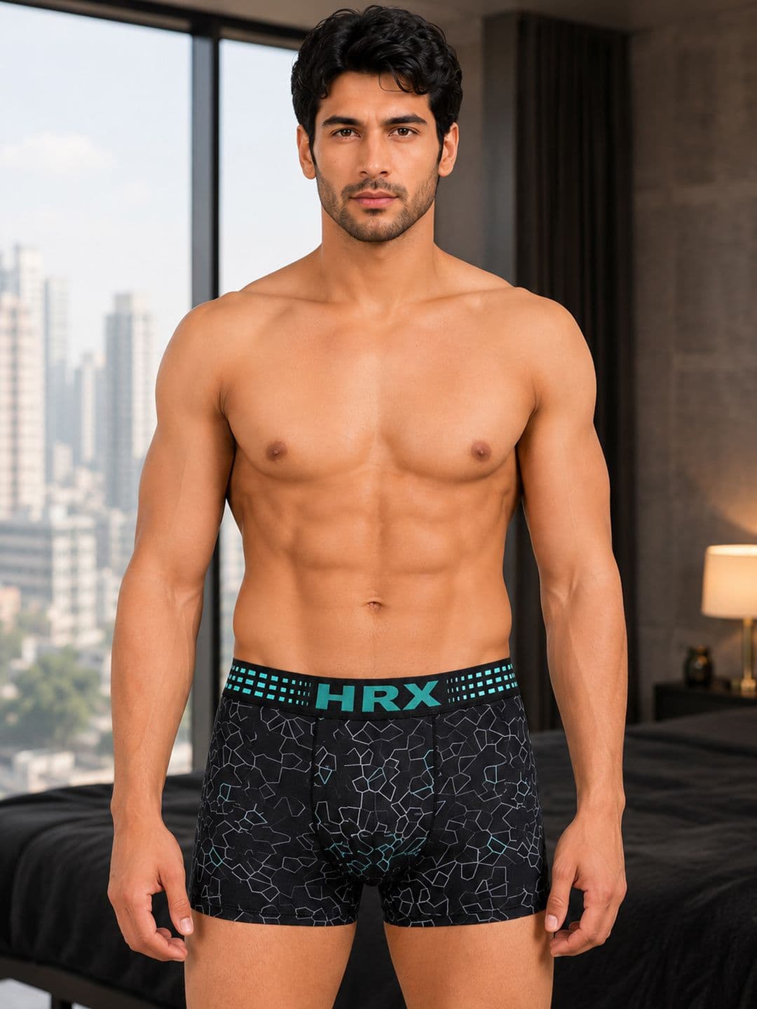 HRX by Hrithik Roshan Pack of 4 Cotton Blend Assorted Printed Trunks thumbnail 6