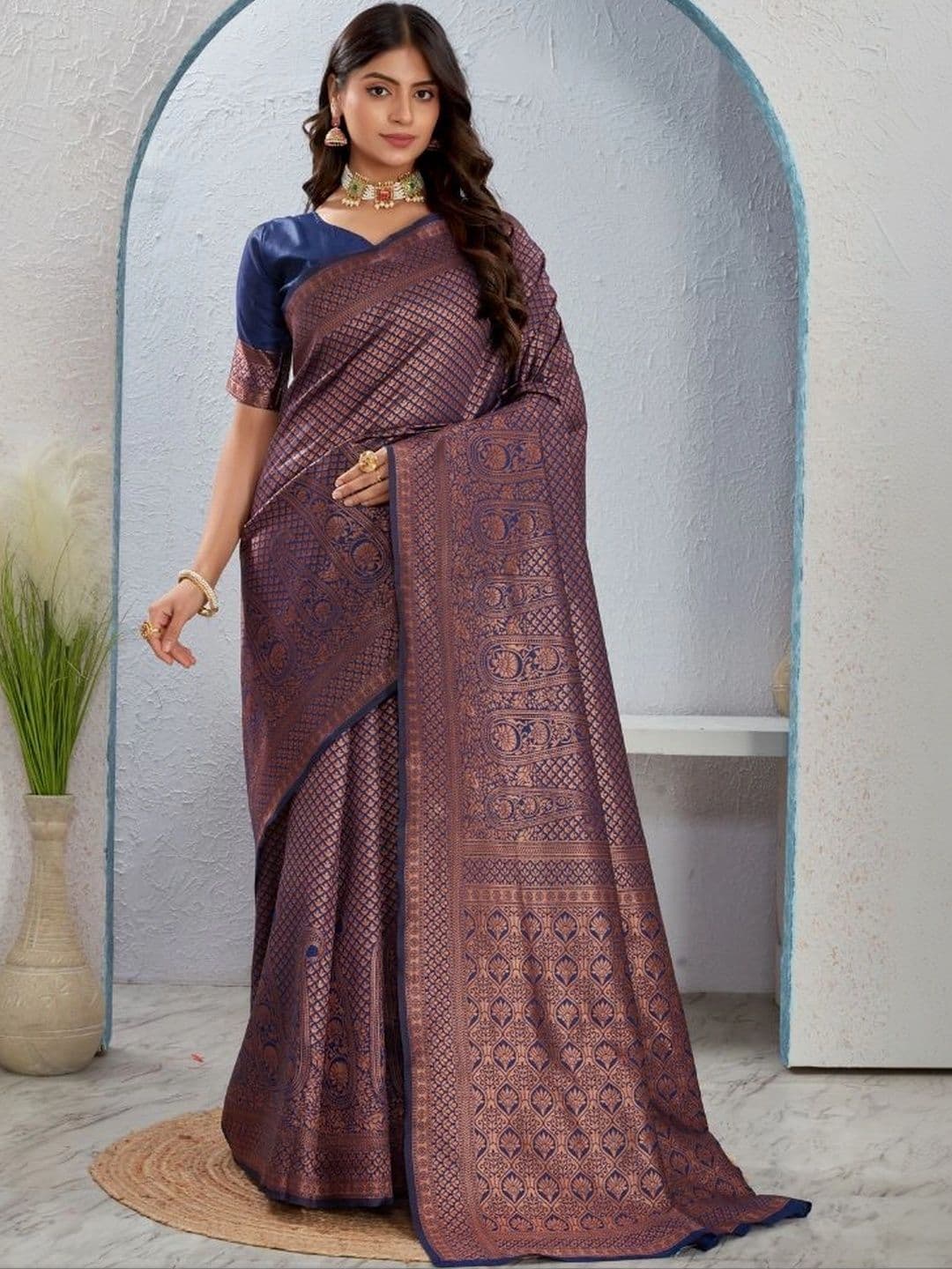 revika Woven Design Zari Art Silk Designer Kanjeevaram Saree - view 1