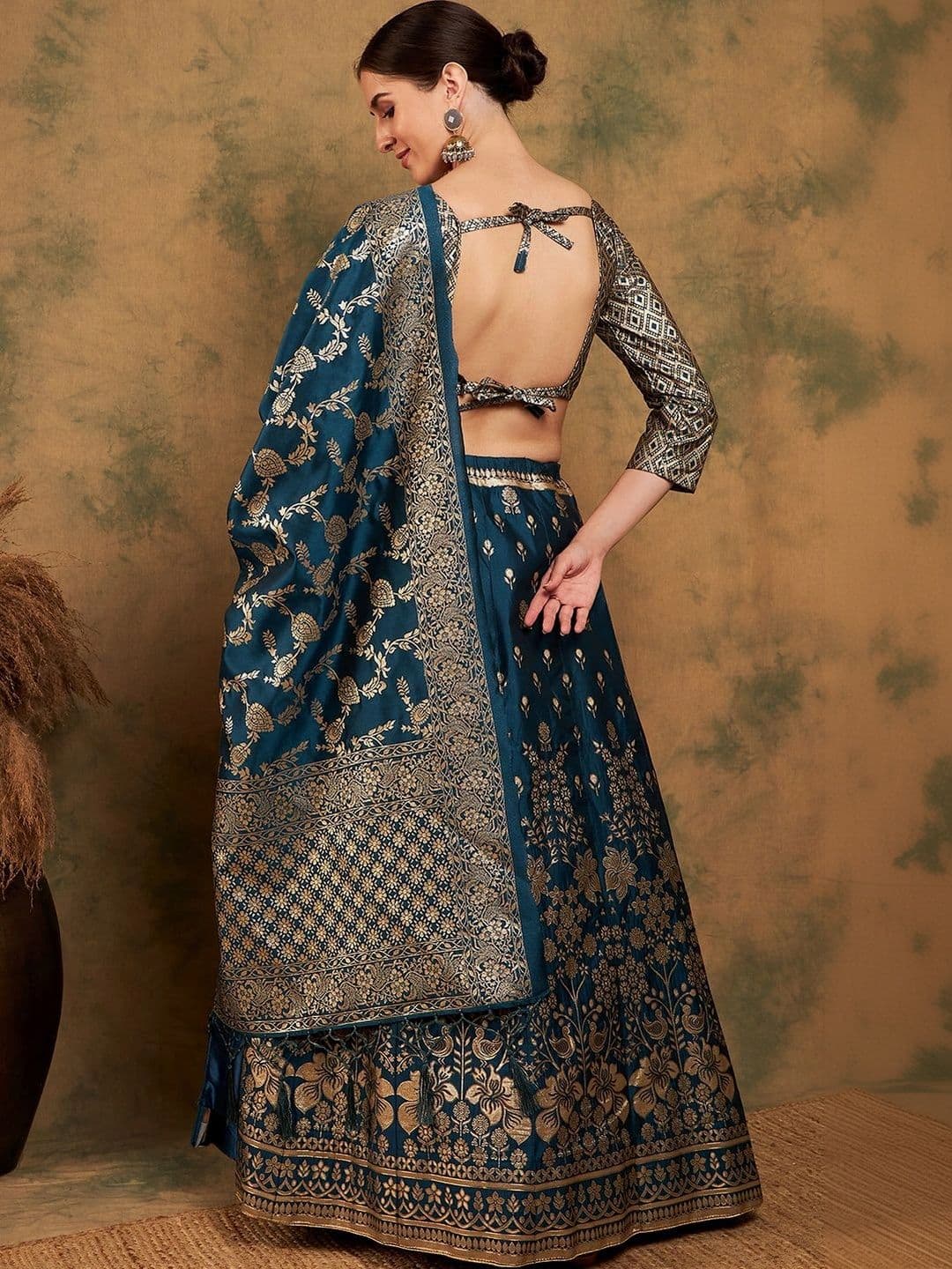 Mitera Semi-Stitched Lehenga & Unstitched Blouse With Dupatta thumbnail 2
