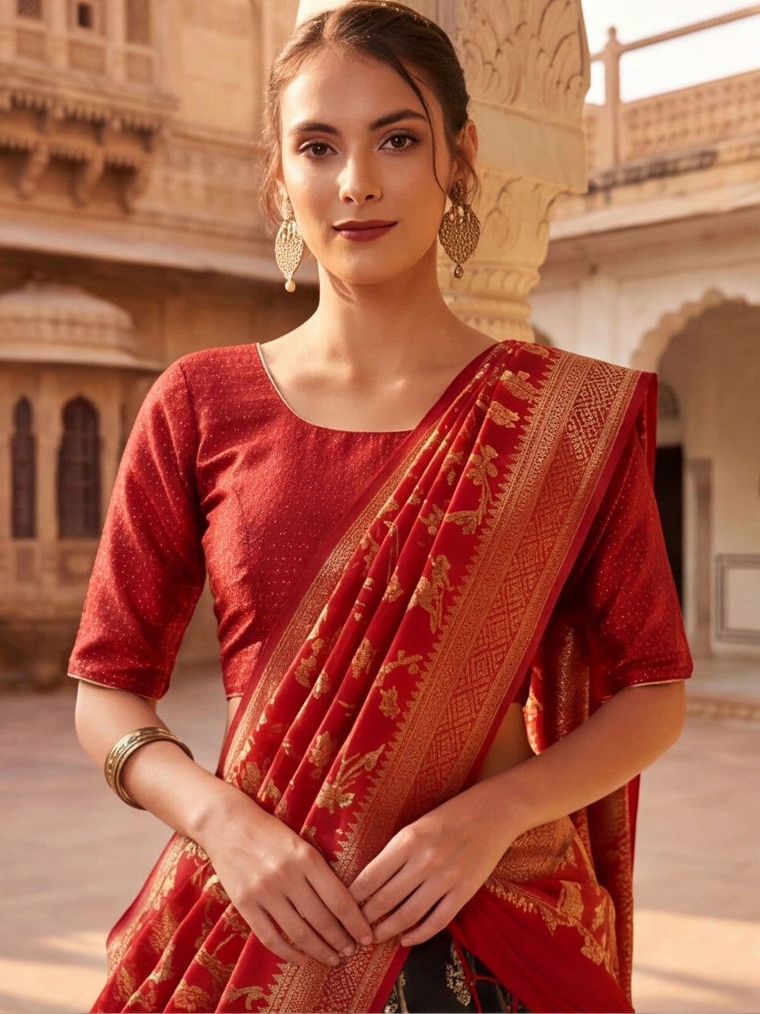 Anouk Rustic Semi-Stitched Lehenga & Unstitched Blouse With Dupatta thumbnail 4