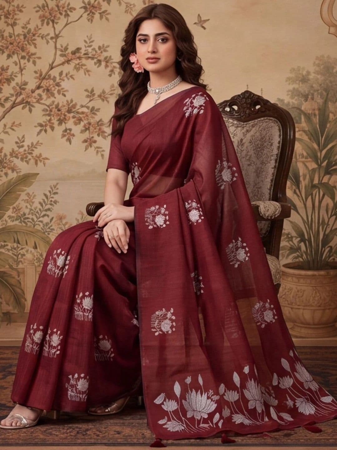 Jaipur Kurti Women Woven Design Zari Silk Cotton Fusion Banarasi Saree thumbnail 2