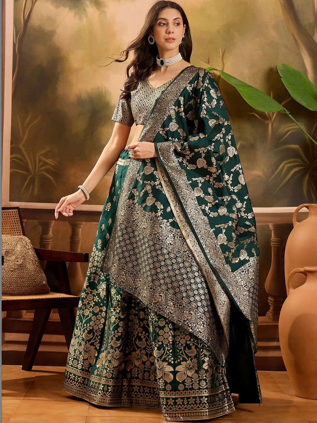 Mitera Semi-Stitched Lehenga & Unstitched Blouse With Dupatta - view 1