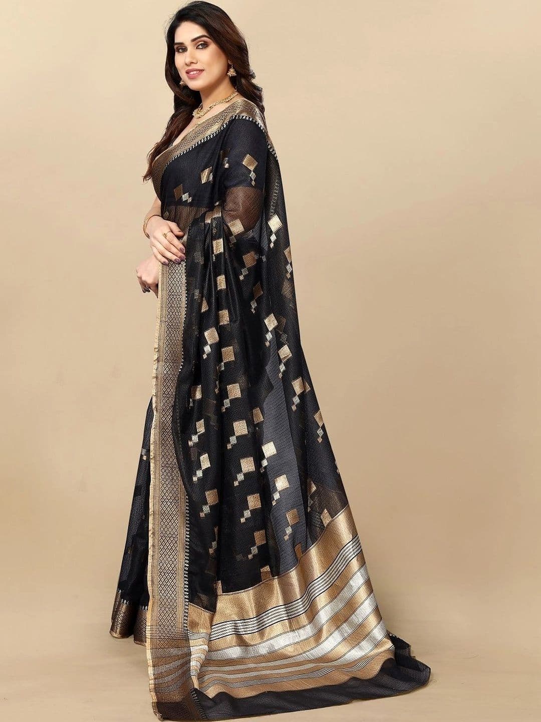 Sangria Women Woven Design Zari Designer Kota Saree thumbnail 5