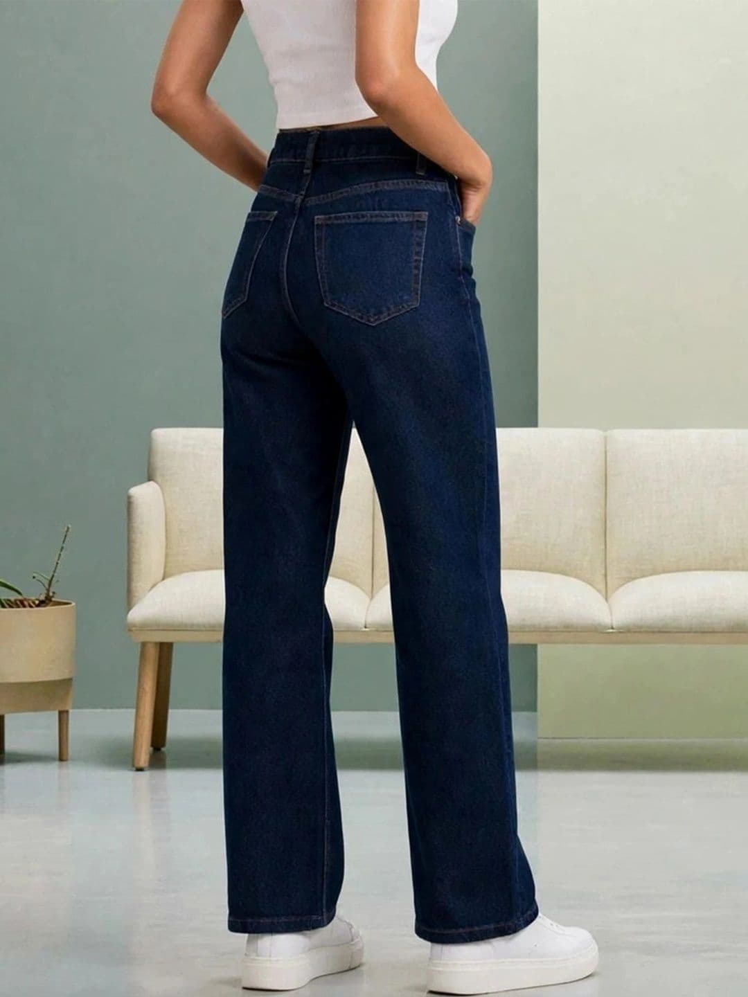 Mast & Harbour Women Classic Regular Fit Mid-Rise Stretchable Jeans thumbnail 4