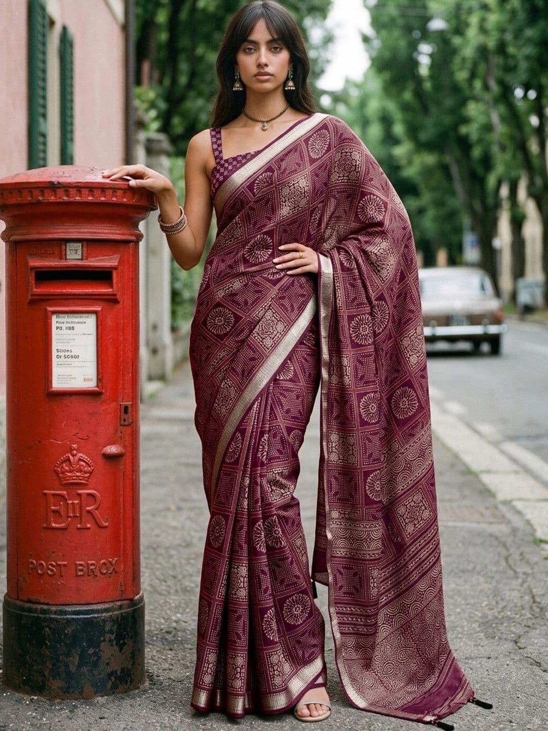 SAARA Ethnic Motifs Pure Georgette Women Saree - view 1