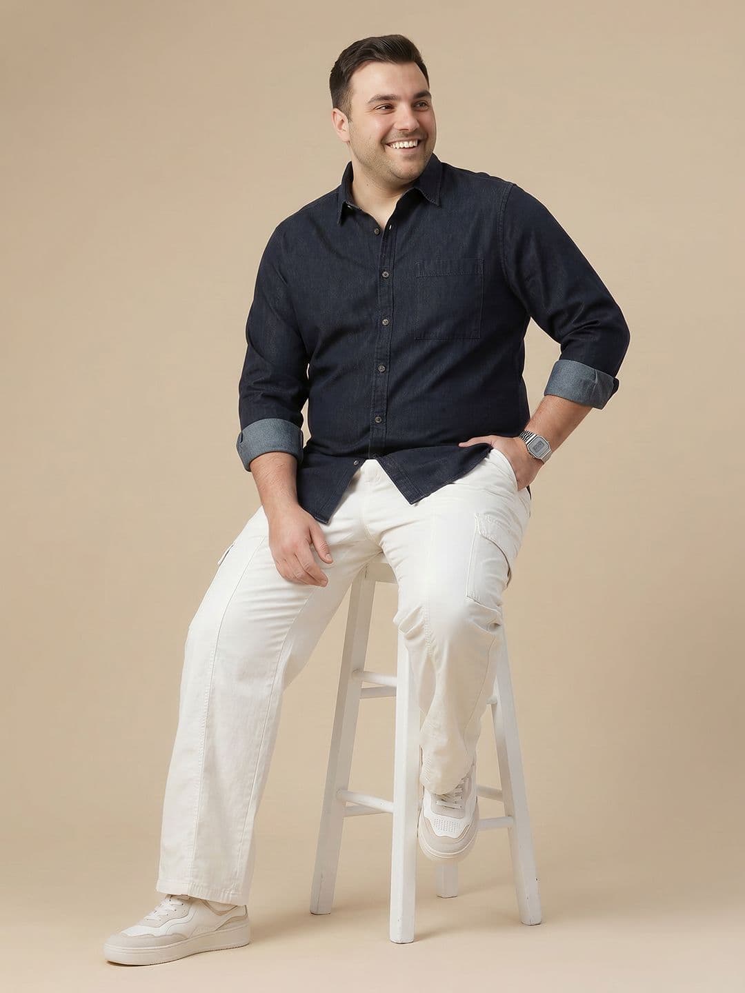 Sztori Plus Size Pure Cotton Casual Shirt thumbnail 4
