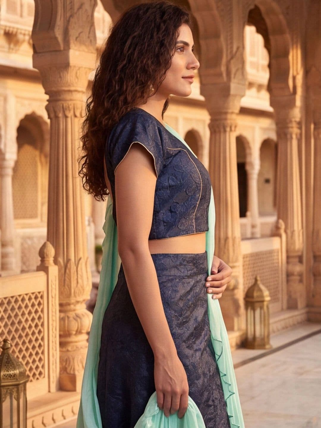 Anouk Rustic Semi-Stitched Lehenga & Unstitched Blouse With Dupatta thumbnail 4