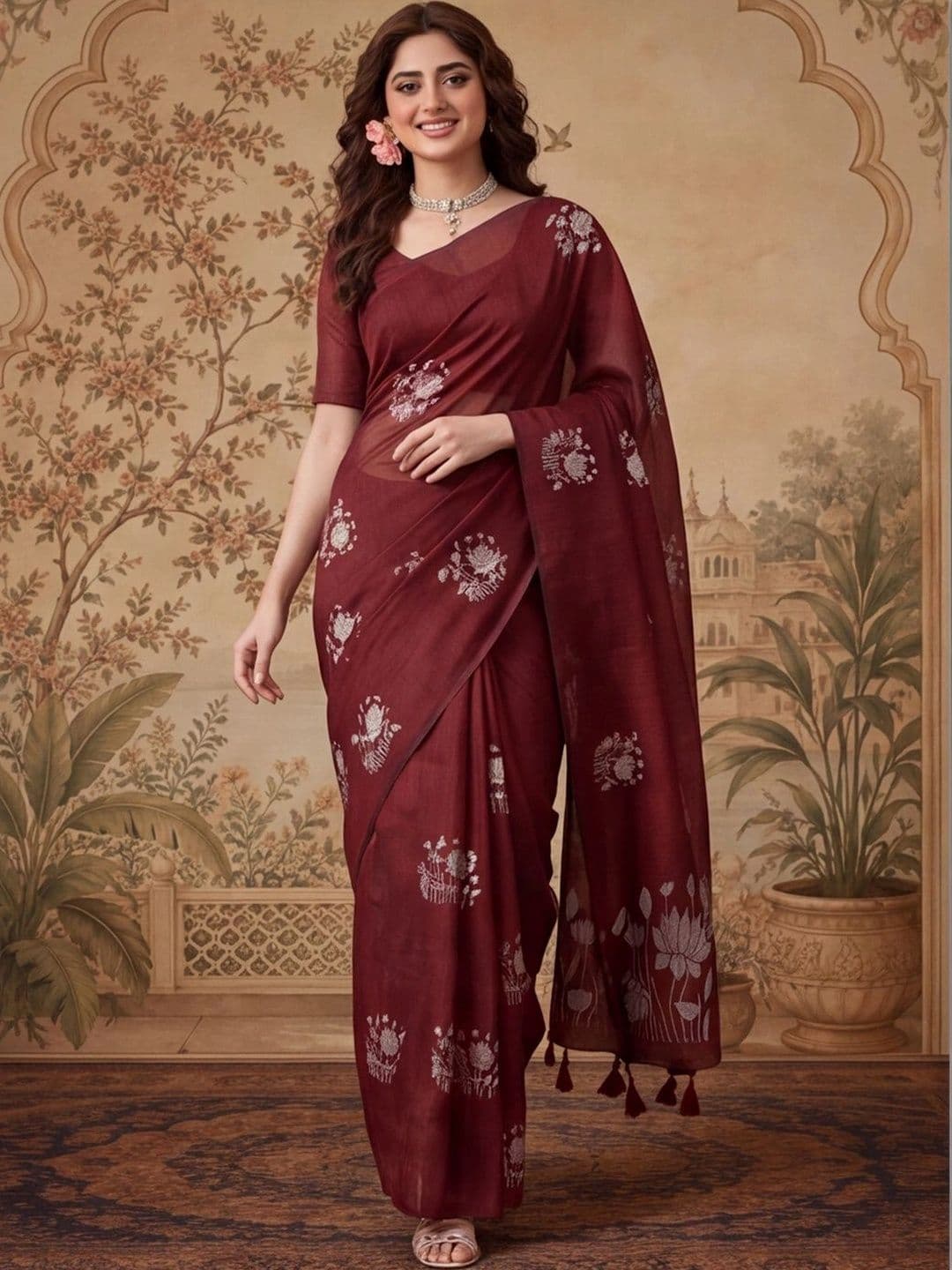 Jaipur Kurti Women Woven Design Zari Silk Cotton Fusion Banarasi Saree - view 1