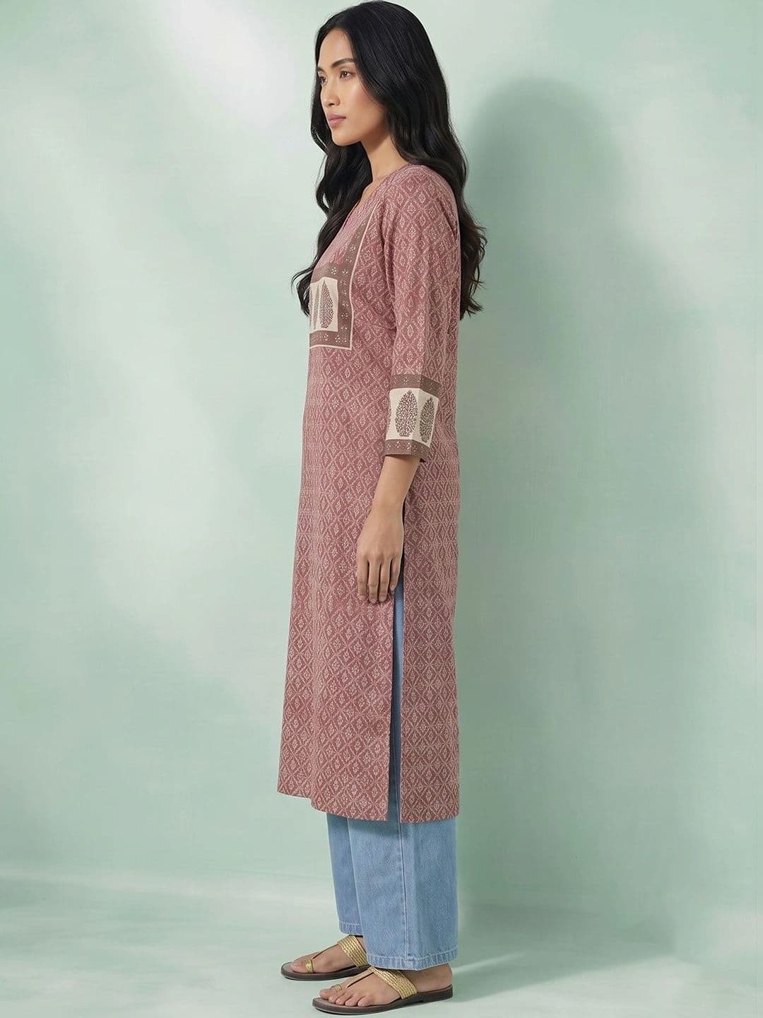AADVIKA Women Ethnic Motifs Printed Kurta thumbnail 4
