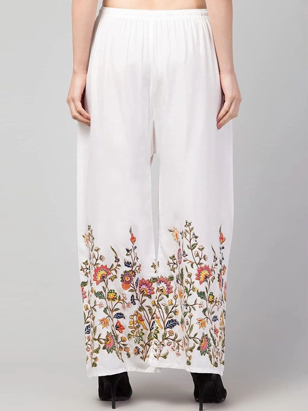 Meyara Women Floral Embroidered Knitted Ethnic Palazzos thumbnail 6