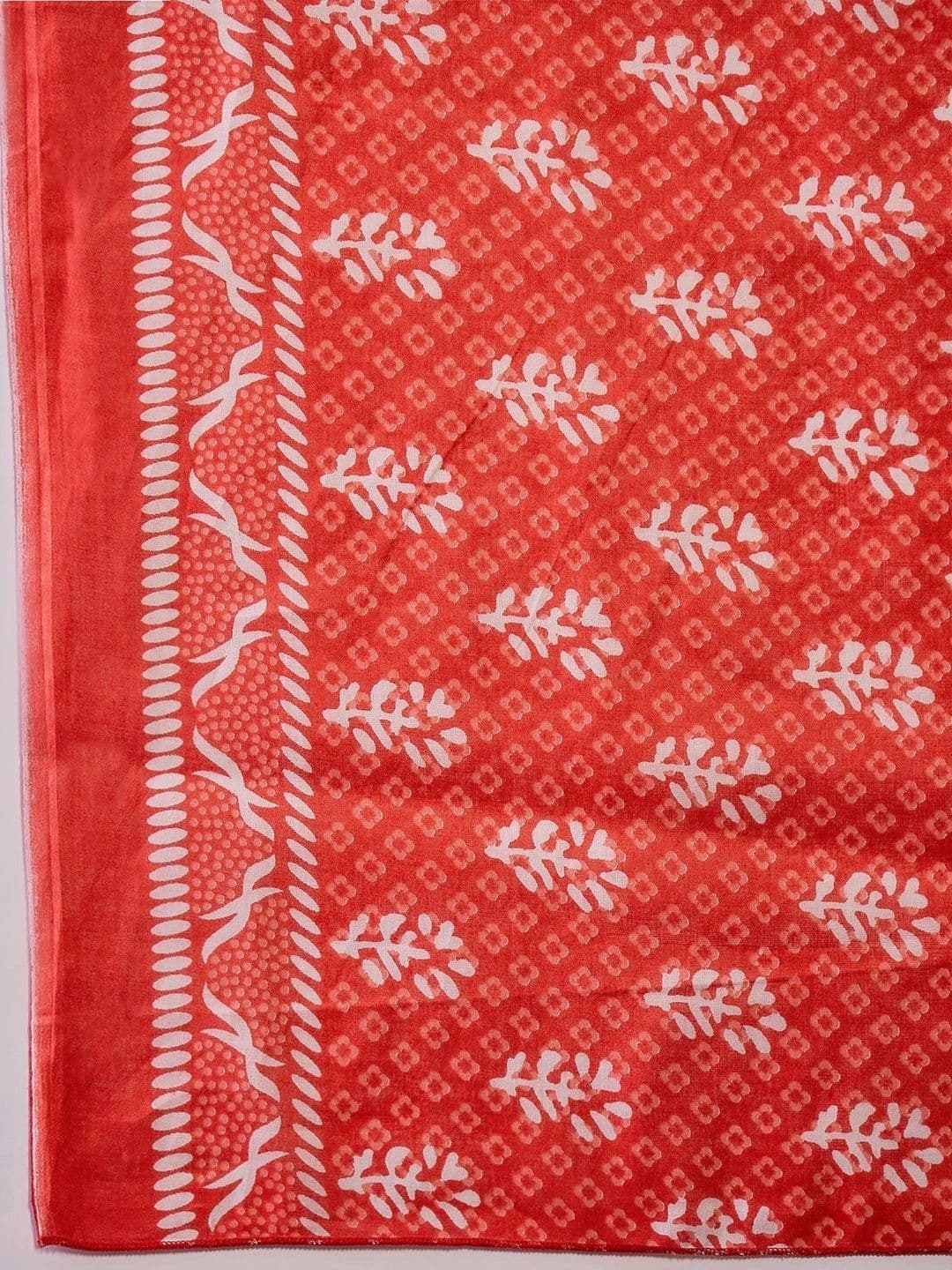 Sangria Floral Designer Block Print Saree thumbnail 5
