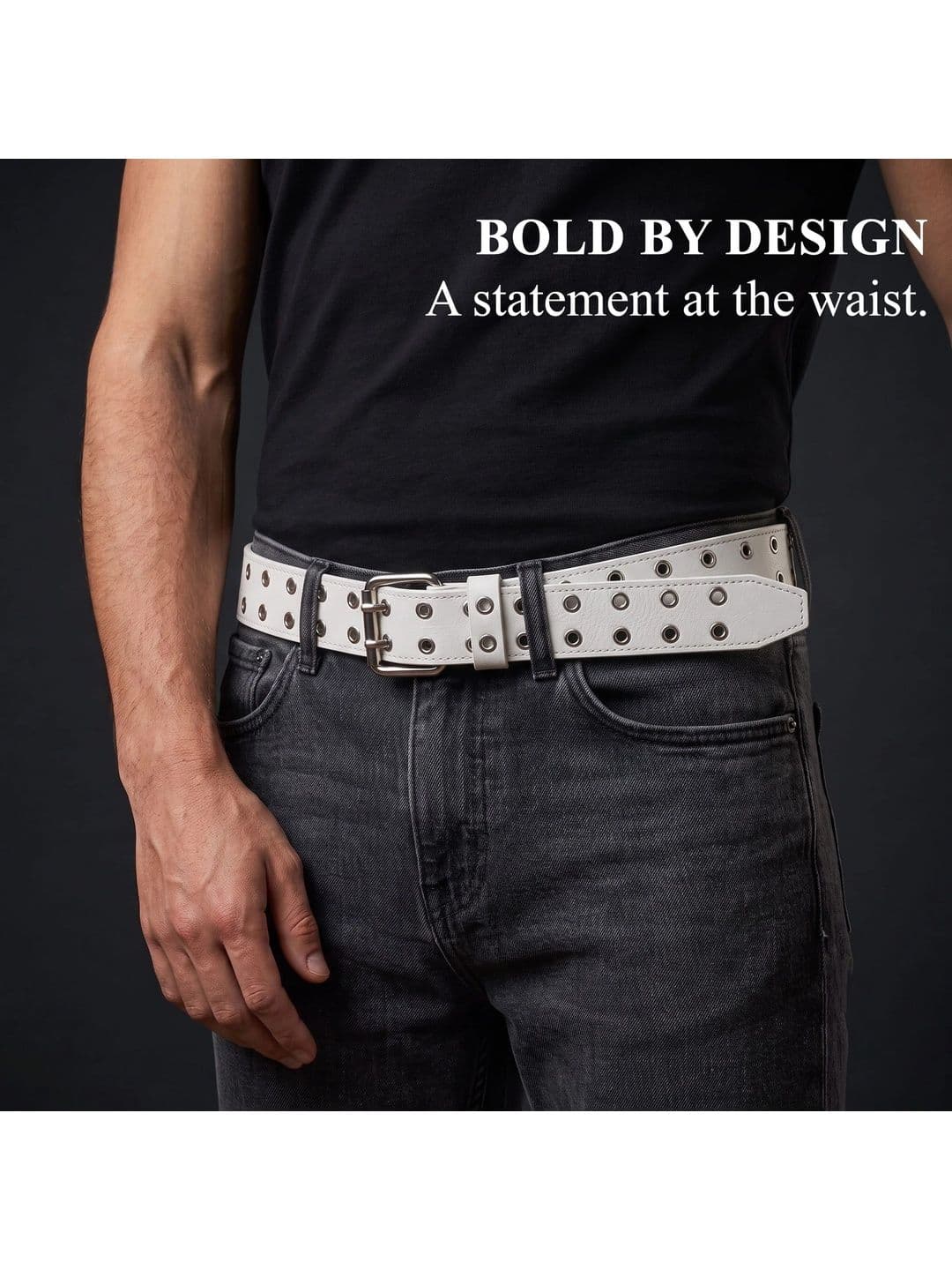 DEL ROSKOSH Men Embellished PU Belt thumbnail 3