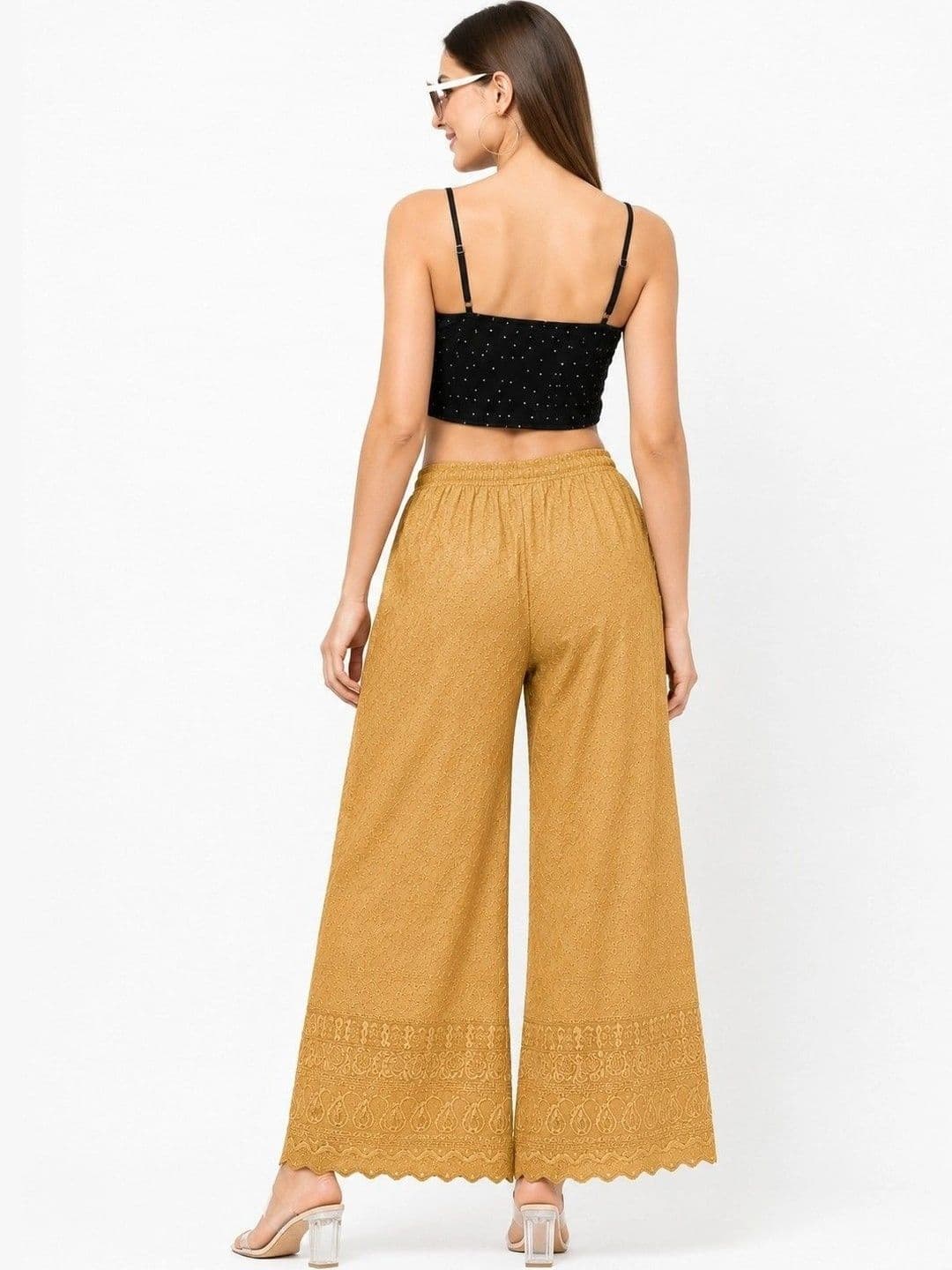 Threadbloom Women Embroidered Knitted Ethnic Palazzos thumbnail 2