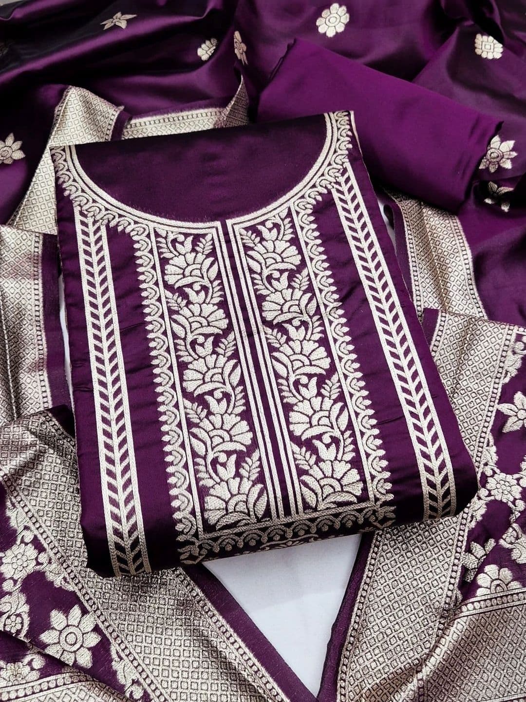 Dhaaga Ghar Art Silk Unstitched Dress Material - view 1
