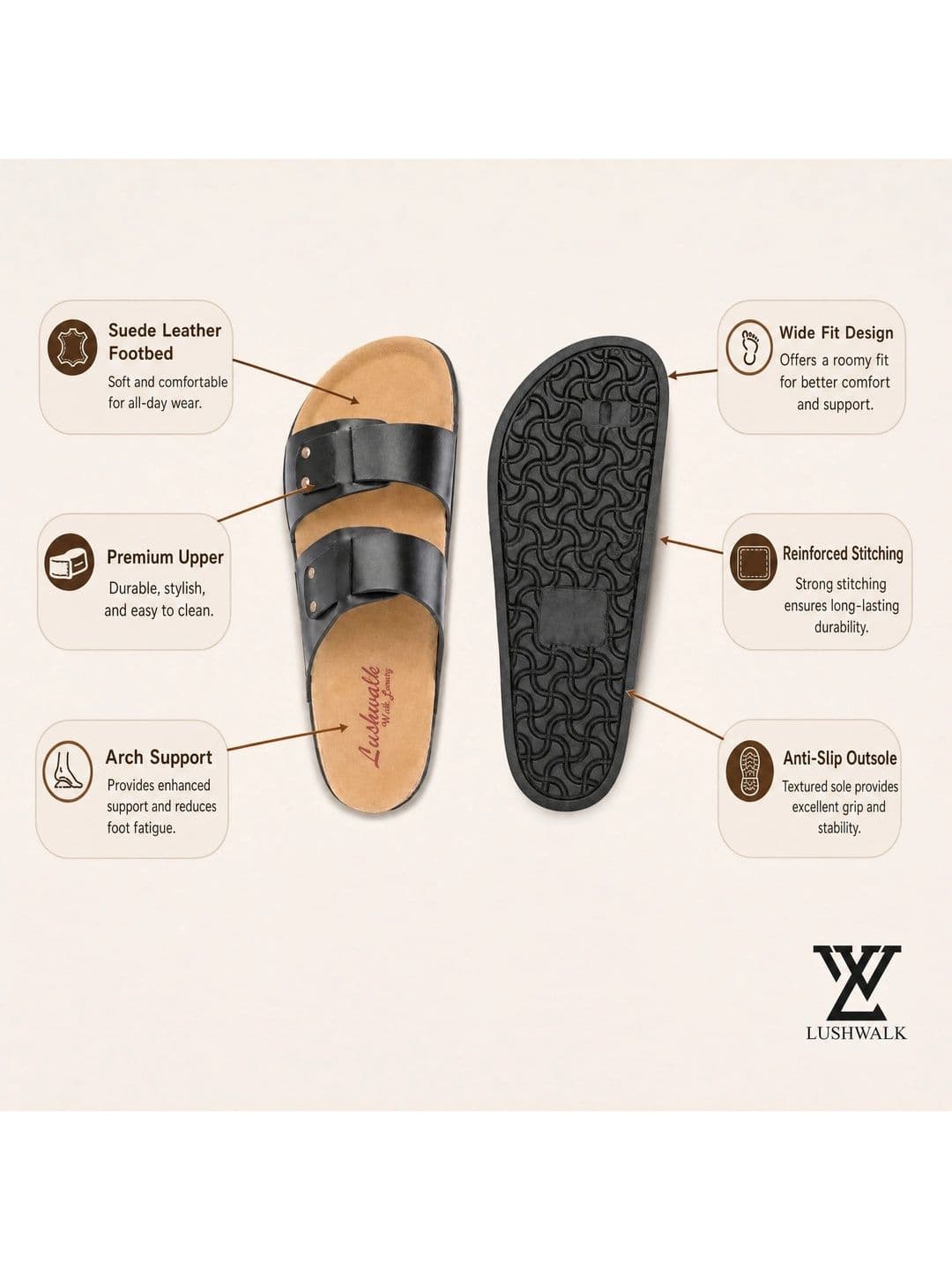 Lushwalk Men Comfort Sandals thumbnail 5
