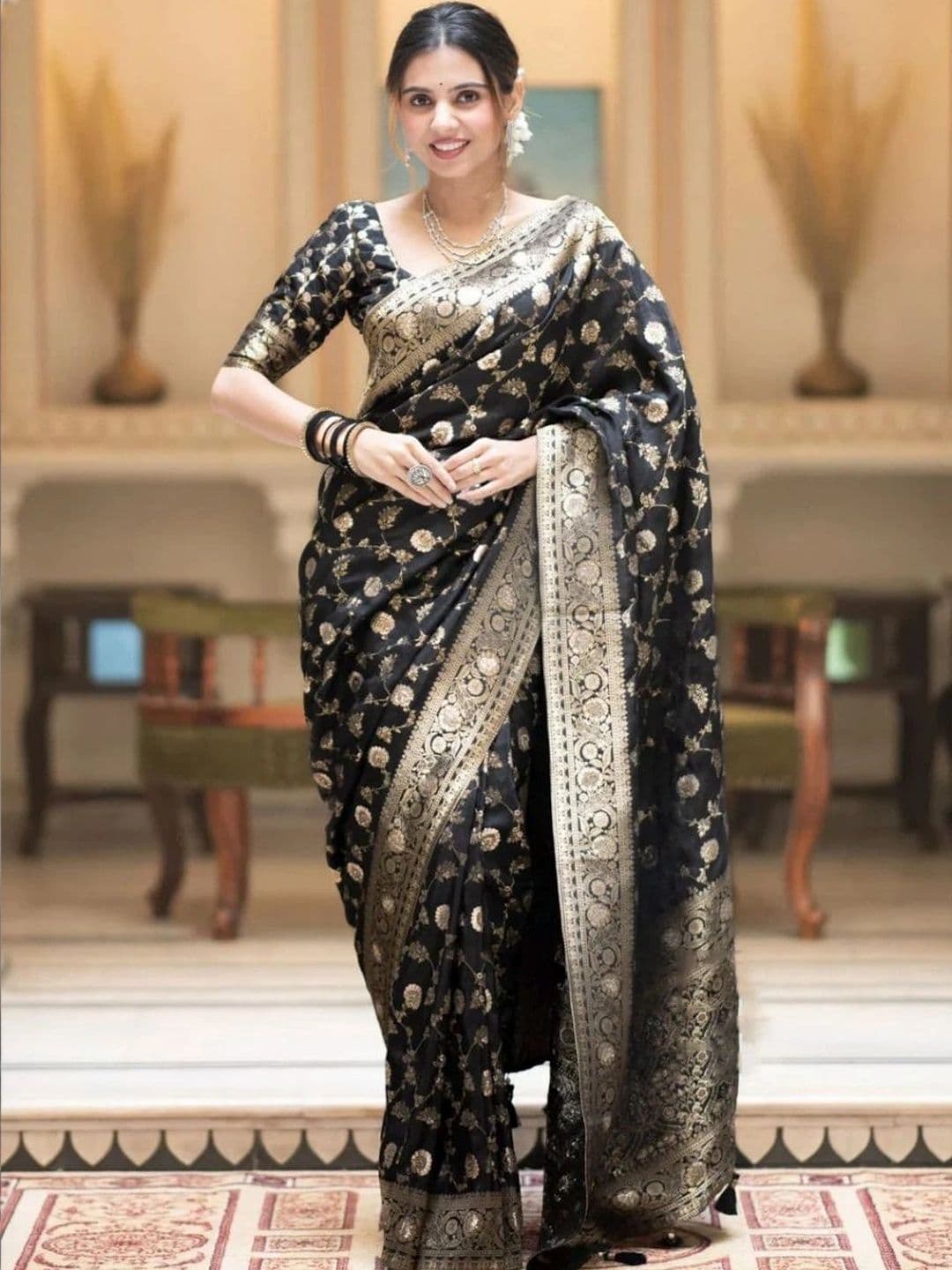 revika Woven Design Zari Art Silk Designer Kanjeevaram Saree - view 1