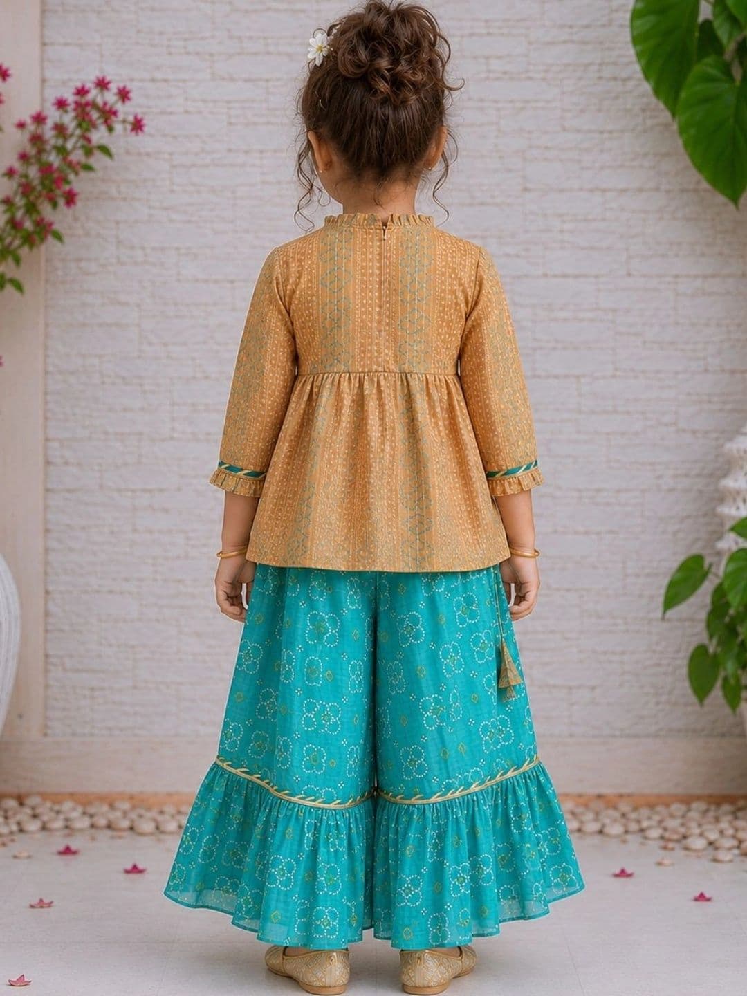 HERE&NOW Girls Printed Ready to Wear Lehenga thumbnail 4