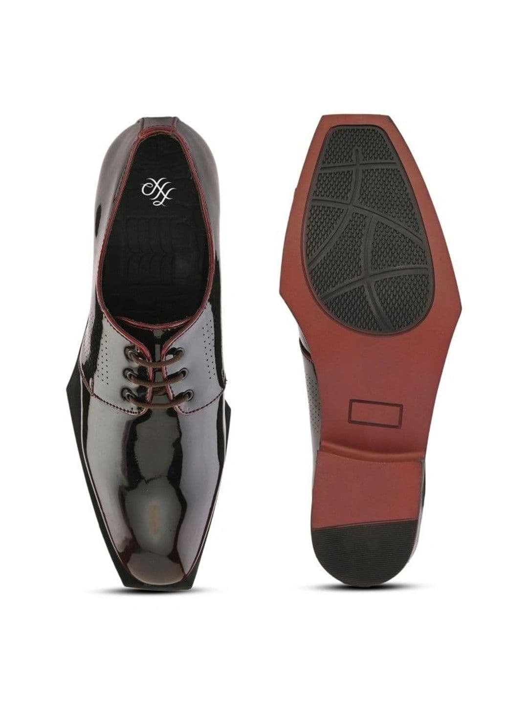 House of Pataudi Men Textured Pointed Toe Lace-Ups Derbys Formal Shoes thumbnail 2
