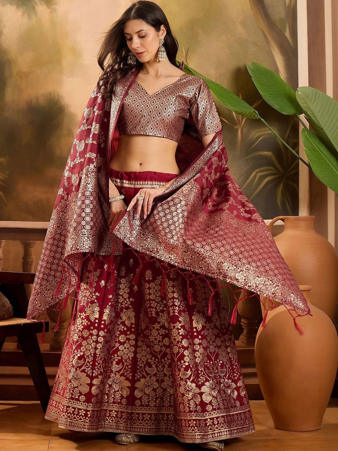 Mitera Semi-Stitched Lehenga & Unstitched Blouse With Dupatta - view 1